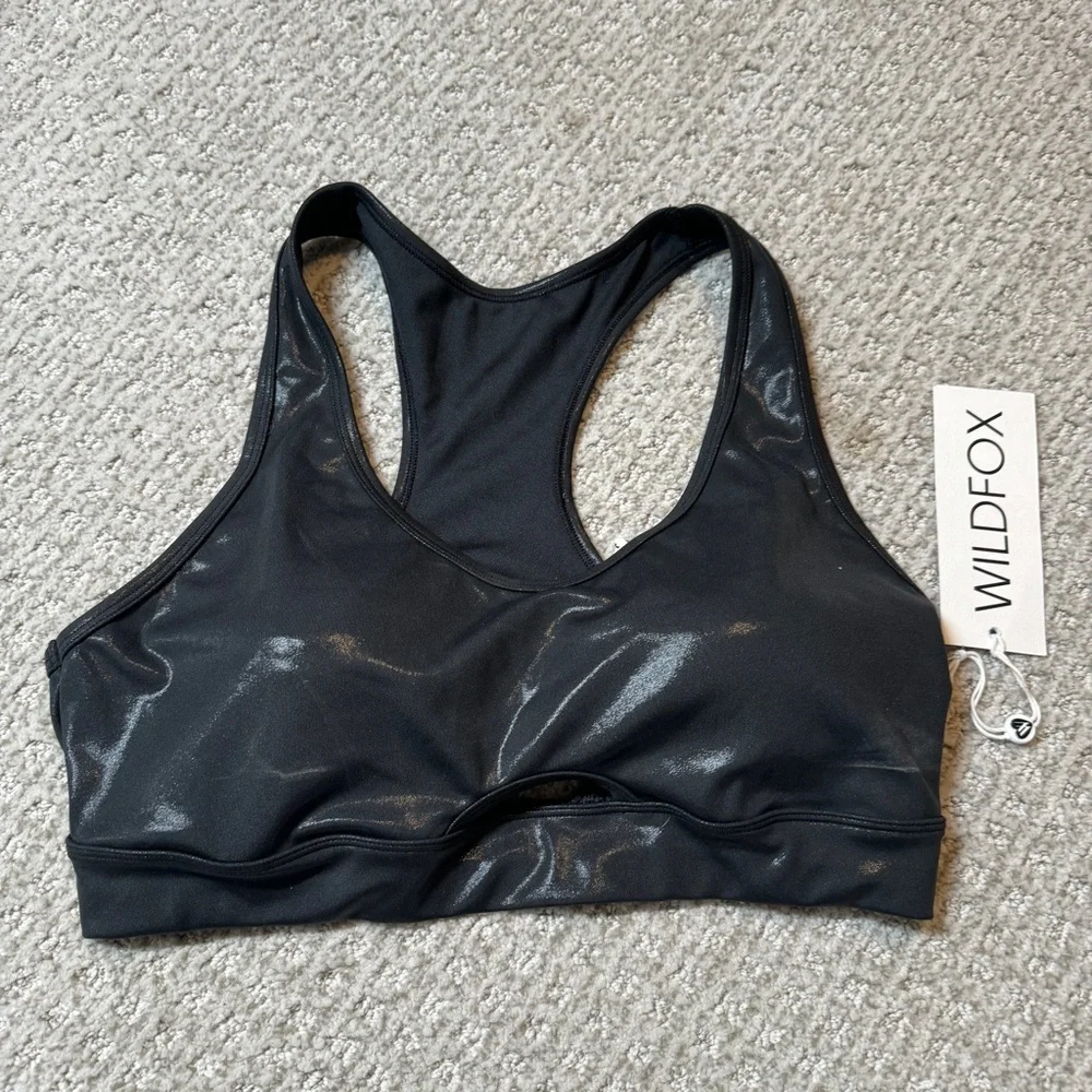 Wildfox Women's Black Pullover Racerback‎ Isabella Sports Bra NWT